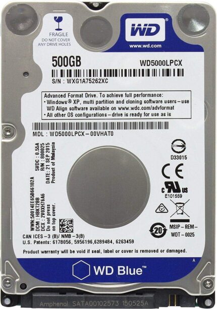 WD 500GB SATA HDD, Internal Hard Disk For Laptops